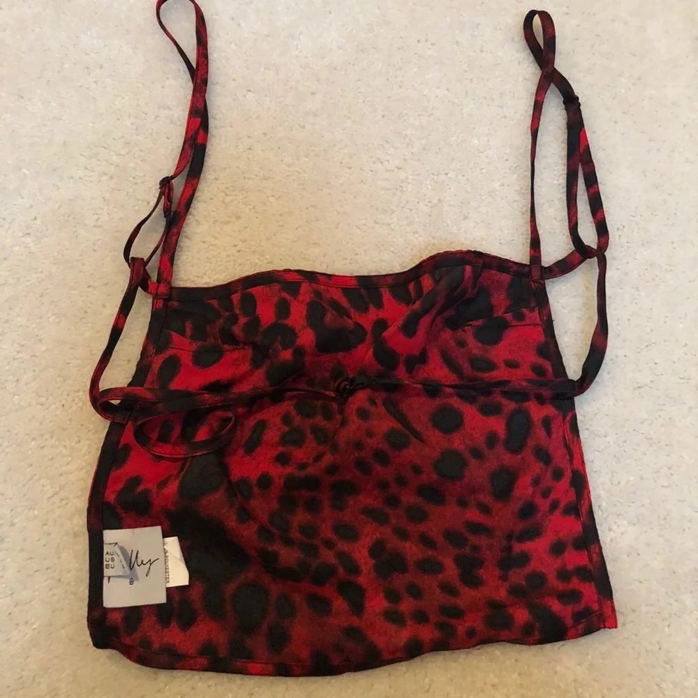Princess Polly Red Cheetah Jura Crop Top - Picture 4 of 4